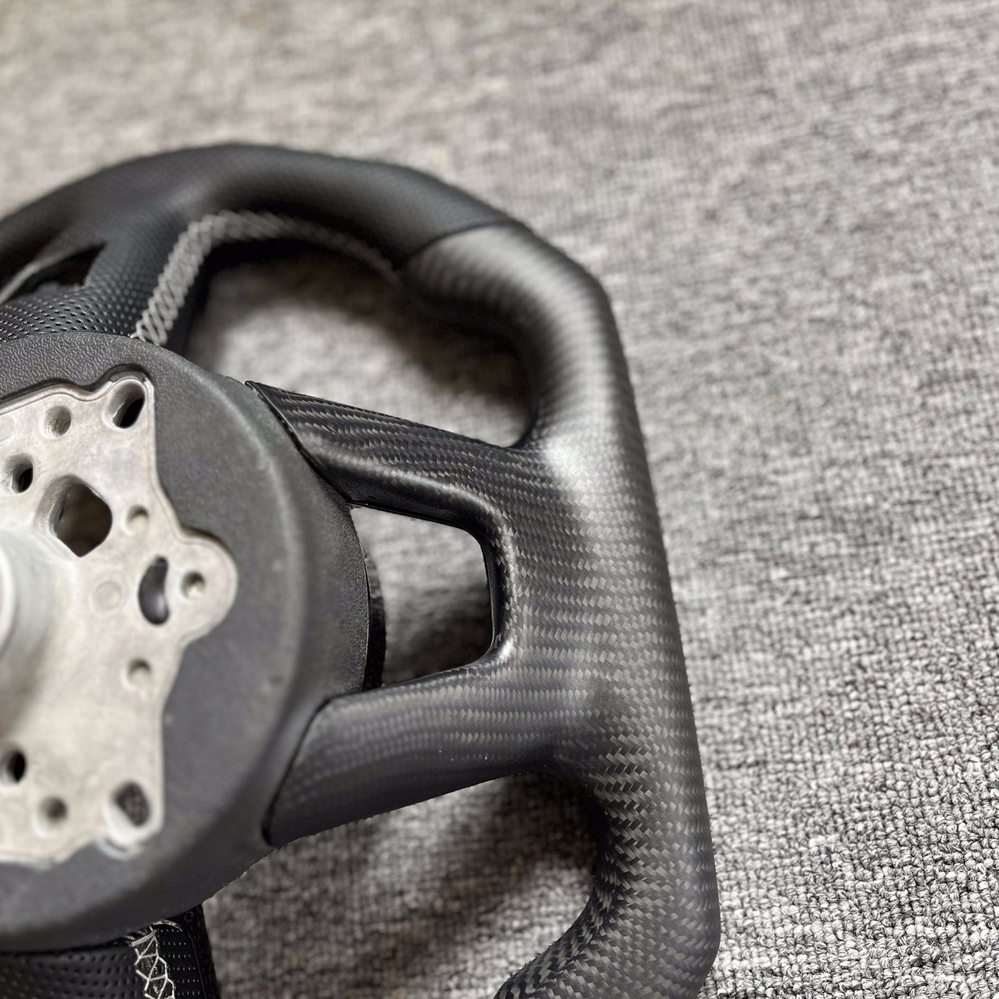 Custom Flat Bottom Steering Wheel Matte carbon Perforated Leather for S3 S4 S5 RS3 RS4 RS5 B9/8V/8Y Frame Trim included