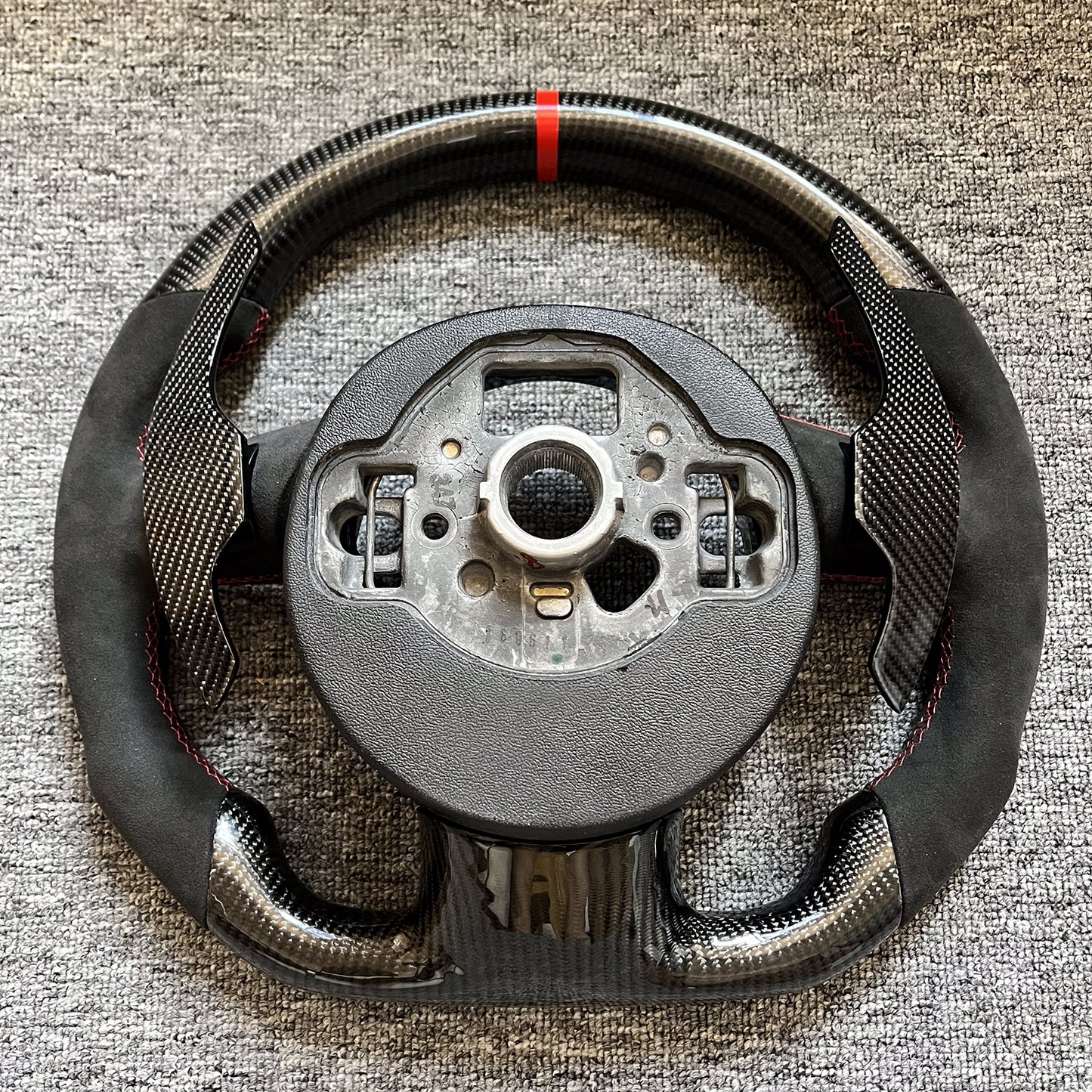 Custom Carbon Fiber Perforated leather Steering Wheel Heated Steering Wheel for A6 A7 S7 A8 S8 Carbon Paddle Shifts Included