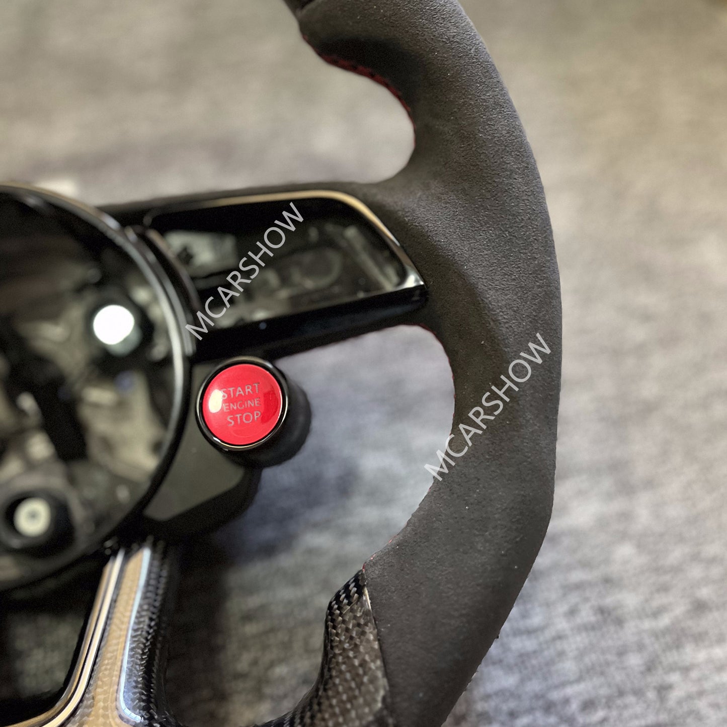 Carbon Fiber 9002 Alcantara Steering Wheel & R8 buttons for Audi S3 S4 S5 Frame Trim included