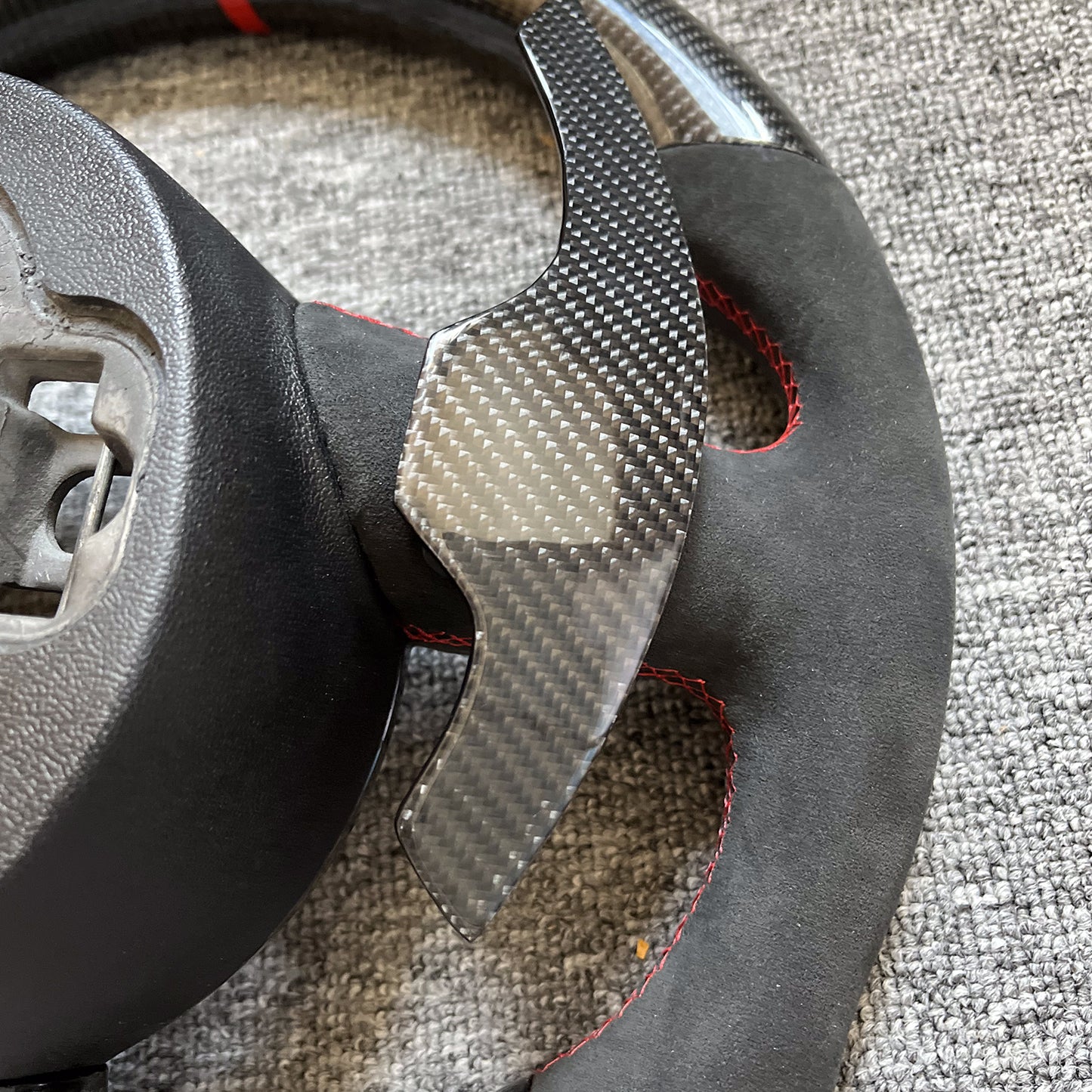 Custom Carbon Fiber Perforated leather Steering Wheel Heated Steering Wheel for A6 A7 S7 A8 S8 Carbon Paddle Shifts Included