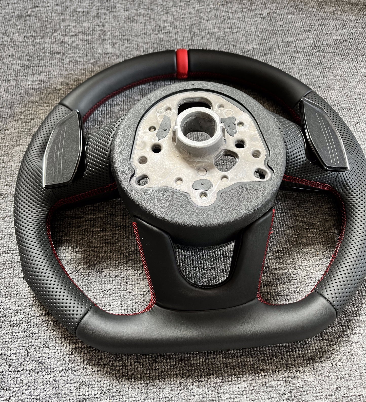 Custom Flat Bottom Steering Wheel Full Leather for S3 S4 S5 B9/8V/8Y Standard Buttons Paddle Shifts included