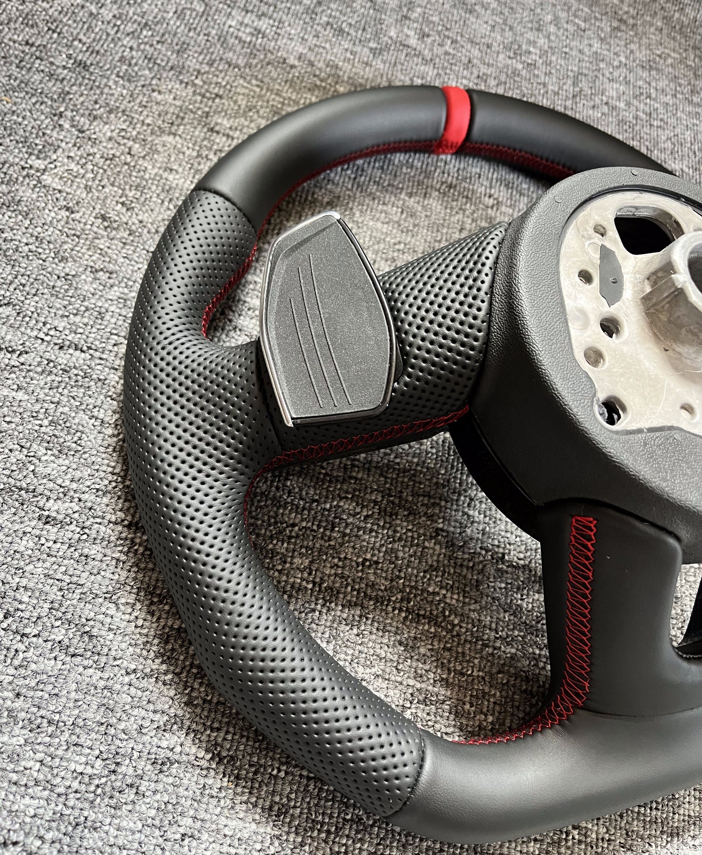 Custom Flat Bottom Steering Wheel Full Leather for S3 S4 S5 B9/8V/8Y Standard Buttons Paddle Shifts included