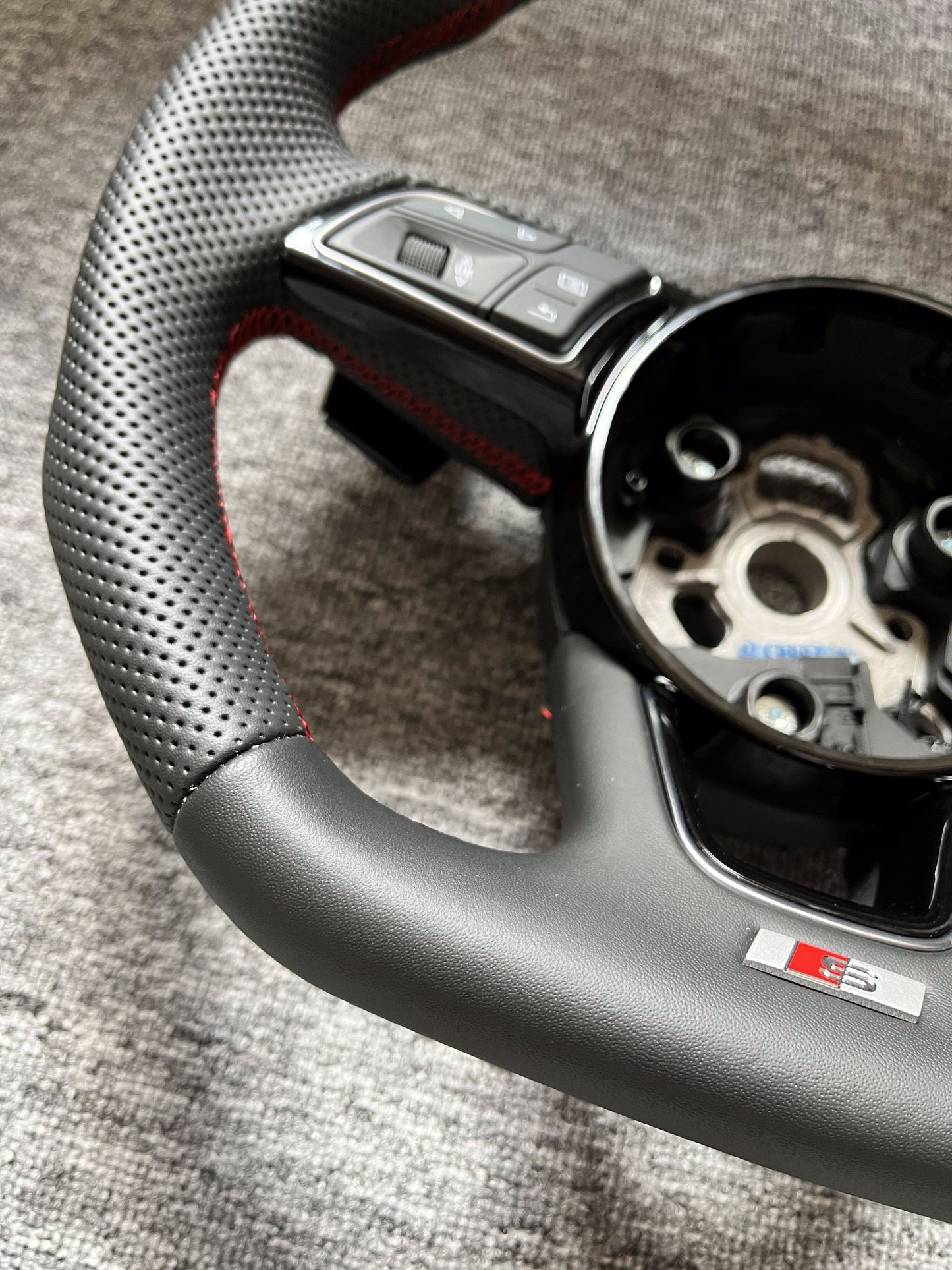 Custom Flat Bottom Steering Wheel Full Leather for S3 S4 S5 B9/8V/8Y Standard Buttons Paddle Shifts included