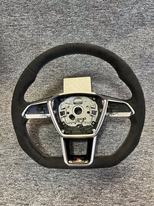 9002 Alcantara Steering Wheel for A6 A7 RS6 C8 Metal Trim included